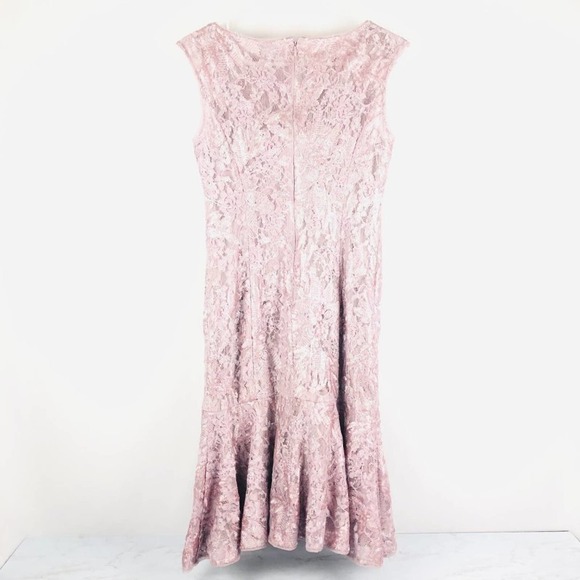 Adrianna Papell Sequin Lace Blush Pink Dress 4 - Picture 2 of 9